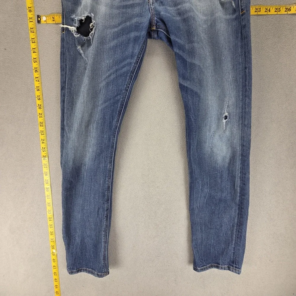 Diesel Jeans Mens 31x30 Blue‎ Krayver Regular Slim Carrot Thrashed R6DZ4